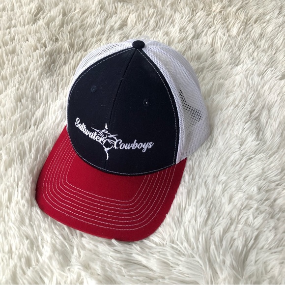 OUTDOOR CAP • Saltwater Cowboys Charleston Embroidered Snapback Hat Red/ Navy - Picture 2 of 12